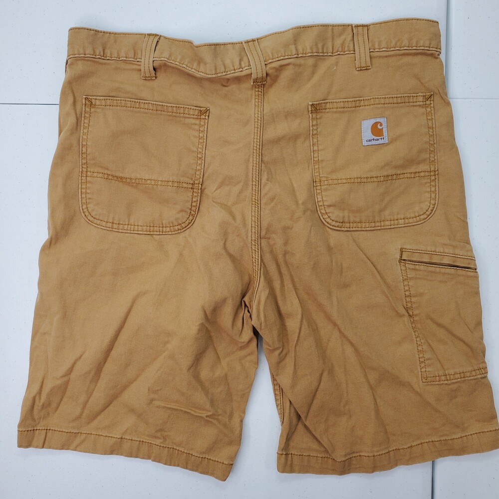 Carhartt Used Men 38 Brown Khaki Bermuda Canvas Work Shorts